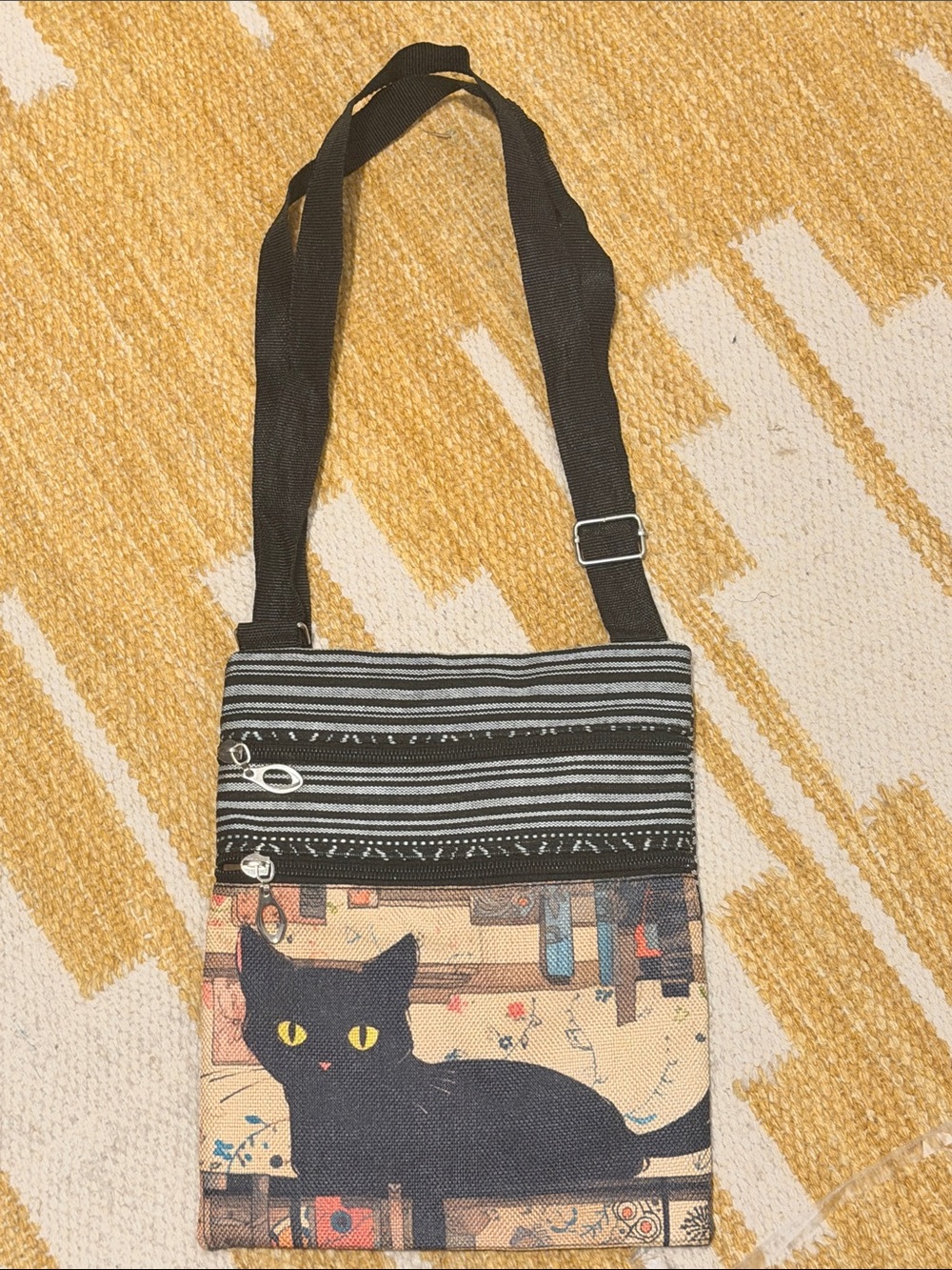 Cat Lovers Crossbody Black Cat Print Crossbody Bag Casual Women’s Shoulder Bag